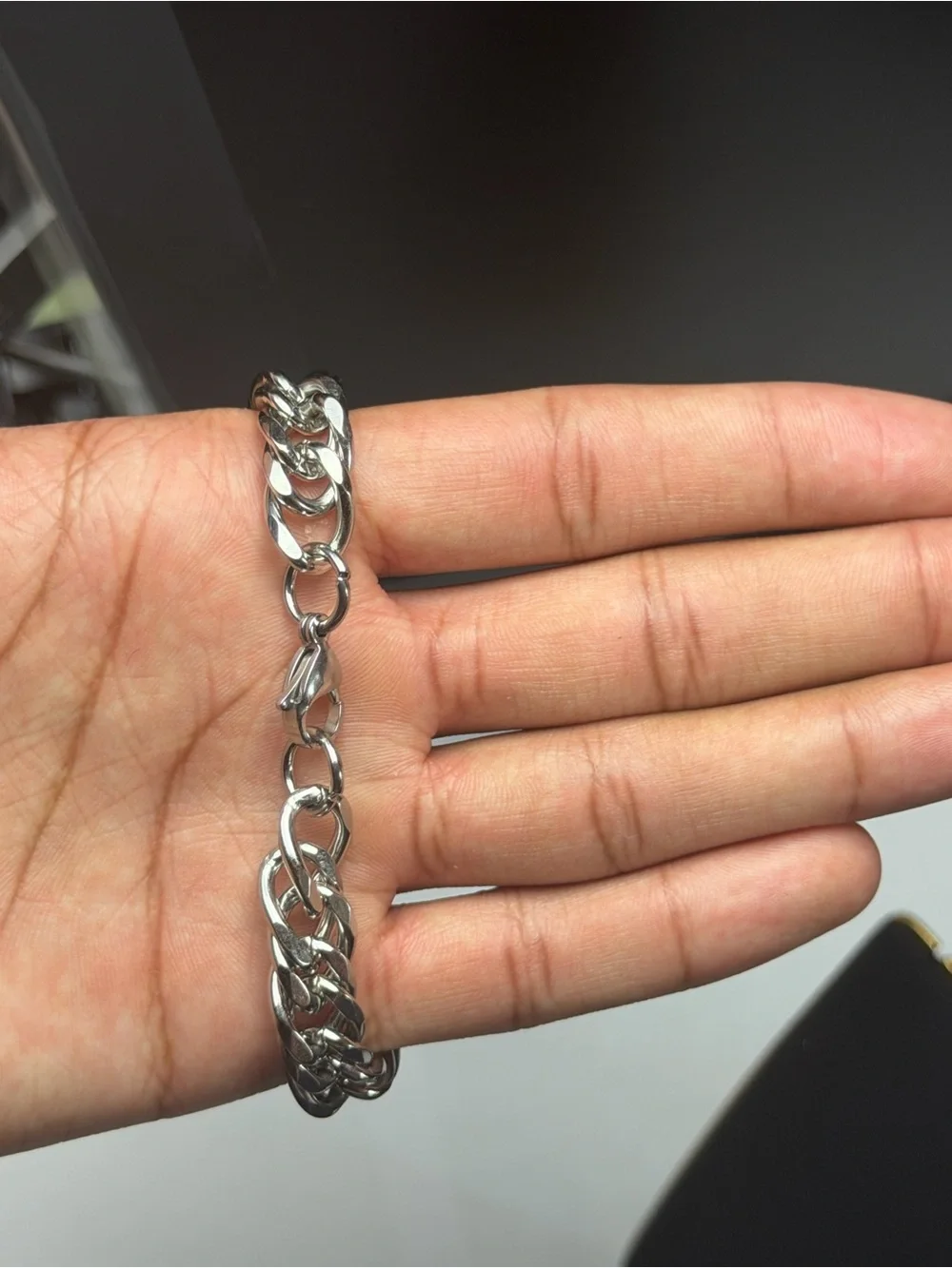 Silver Plated Cuban Link Bracelet — 8mm